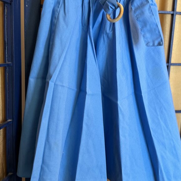 Vintage Girls Blue Full Skirt Ring Belt Detail - Picture 3 of 4